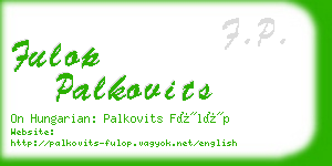 fulop palkovits business card